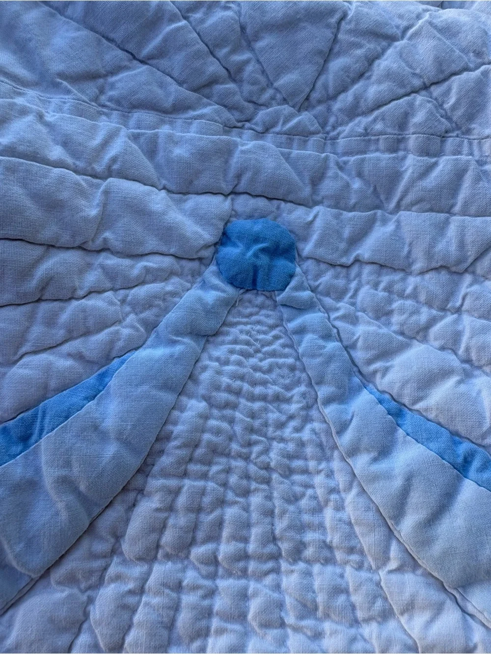 Handmade Floral Quilt Bedspread in Pink, Blue and Green